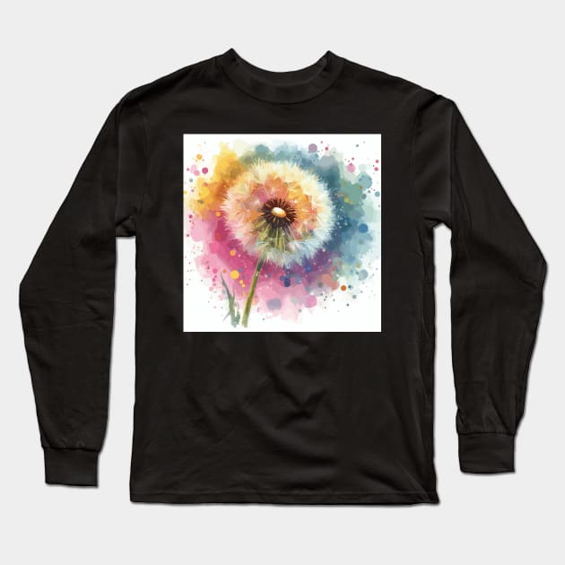 Dandelion Flower Long Sleeve T-Shirt by Jenni Arts